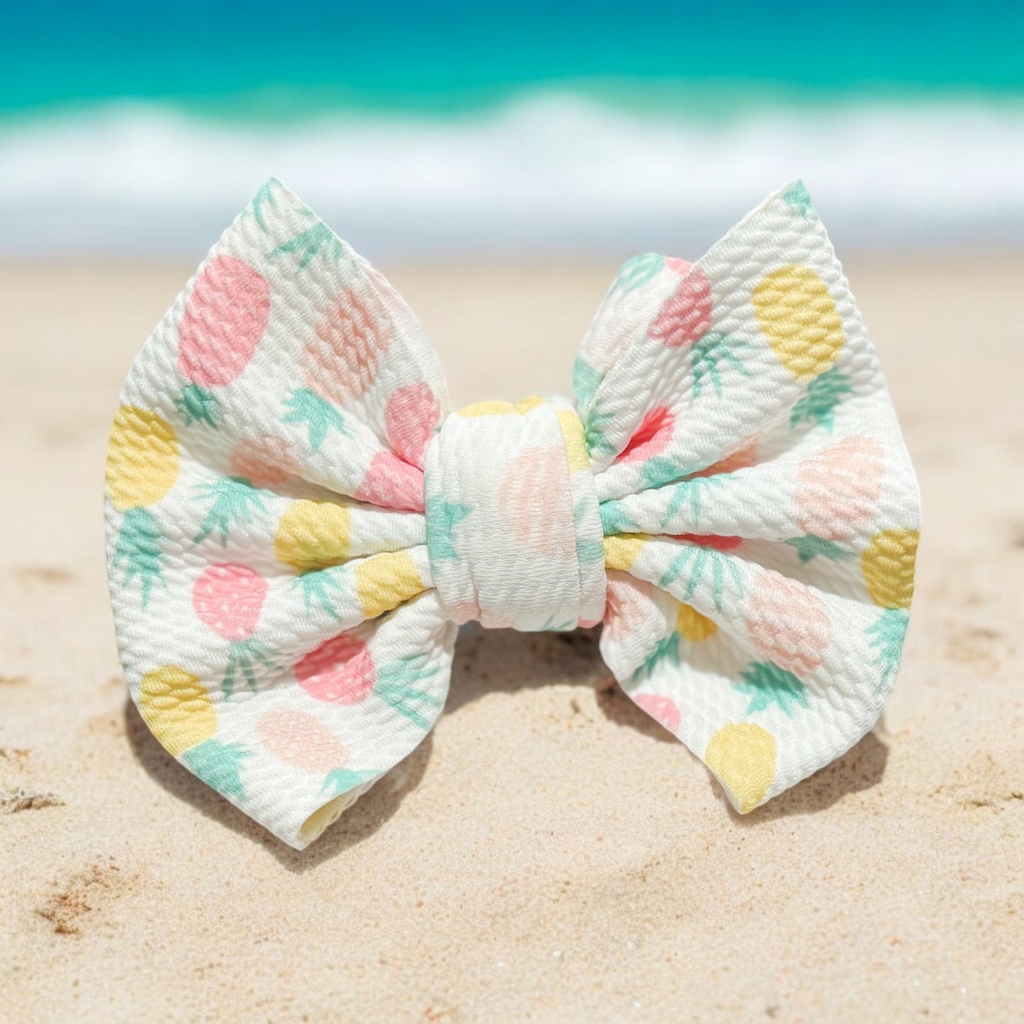 Pineapple Fabric Hand Tied Bow