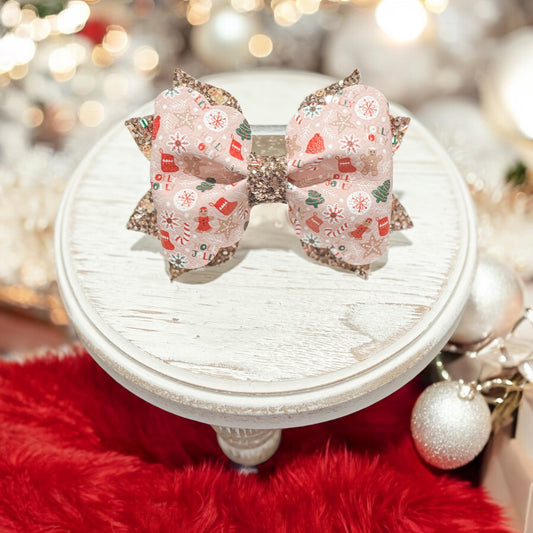 Gingerbread & Candy Canes Bow